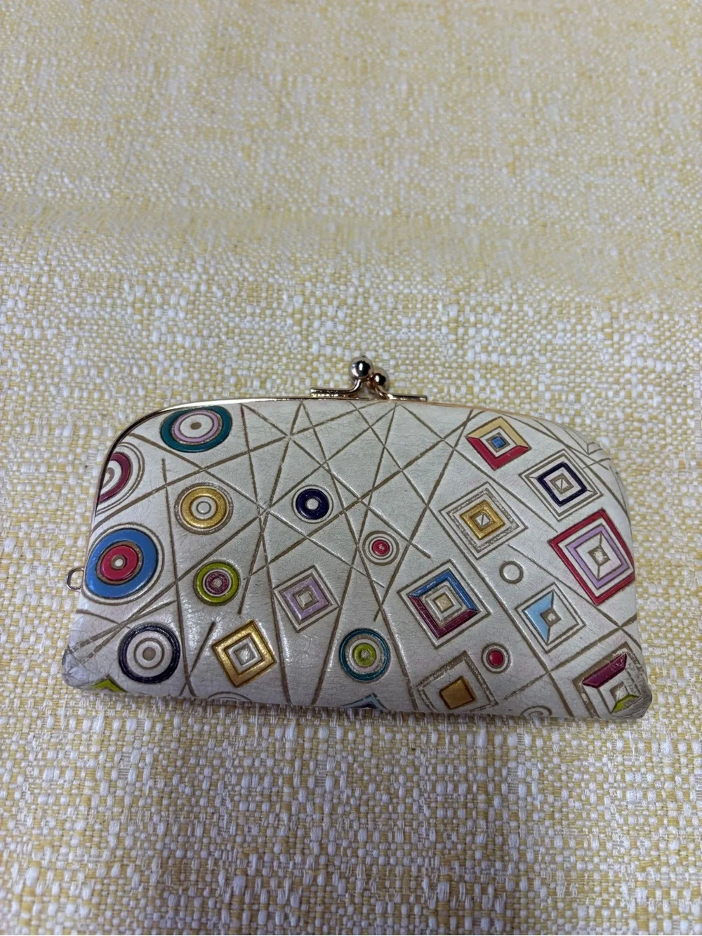 Skibur kabuki lipstick Cream Geometric Kiss-Lock Clutch. From Japan